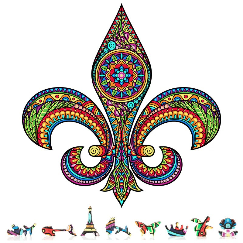 ZenChalet Puzzles Fleur De Lis Wooden Puzzle, 500 Pcs ZCPFDL550