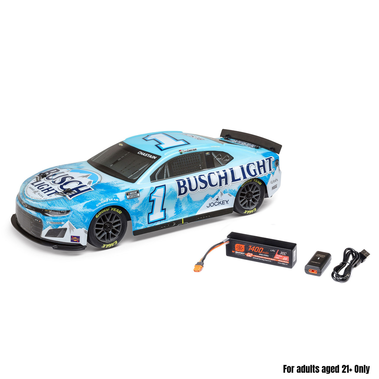 Losi 1/12 NASCAR RC Race Car Ross Chastain No. 1 Busch Light 2025 Chevrolet Camaro ZL1 2S AWD RTR Brushed On-Road (Battery & Charger Included) Losi 1/12 NASCAR RC Race Car Ross Chastain No. 1 Busch Light 2025 Chevrolet Camaro ZL1 2S AWD RTR Brushed On-Road (Battery & Charger Included)