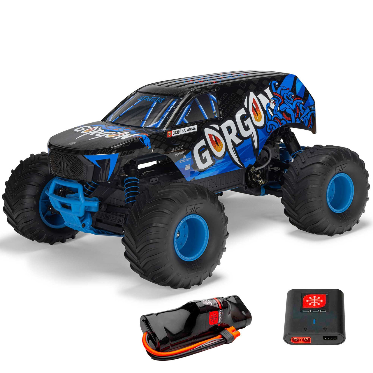 Arrma Arrma 1/10 GORGON 2WD RTR Brushed Monster Truck (Battery & Charger Included), Blue ARA3230ST5