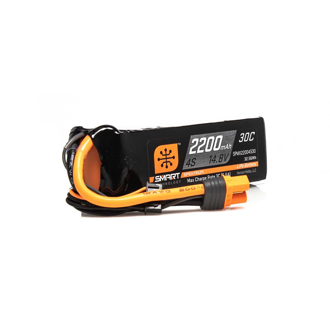 Spektrum 14.8V 2200mAh 4S 30C Smart LiPo Battery: IC3 SPMX22004S30
