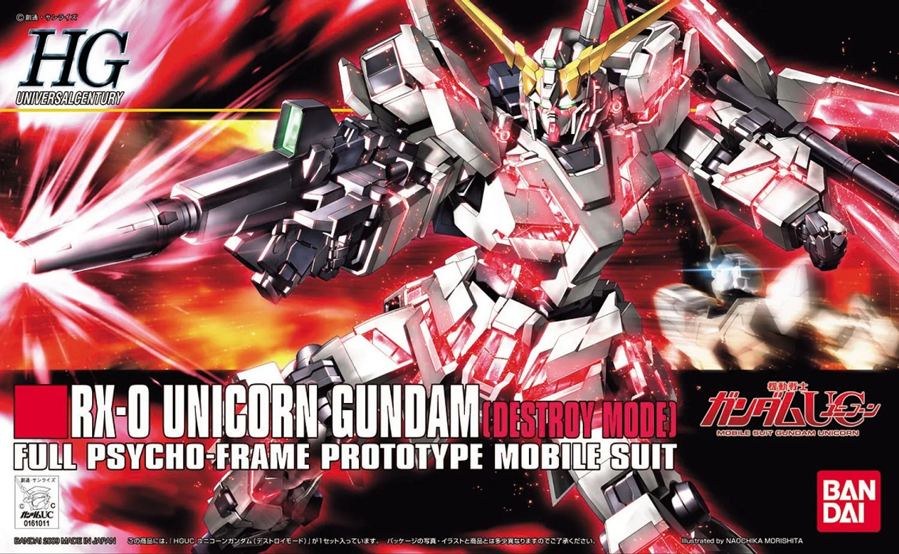 #100 Unicorn Gundam (Destroy Mode) "Gundam UC", Bandai HGUC #100 Unicorn Gundam (Destroy Mode) "Gundam UC", Bandai HGUC