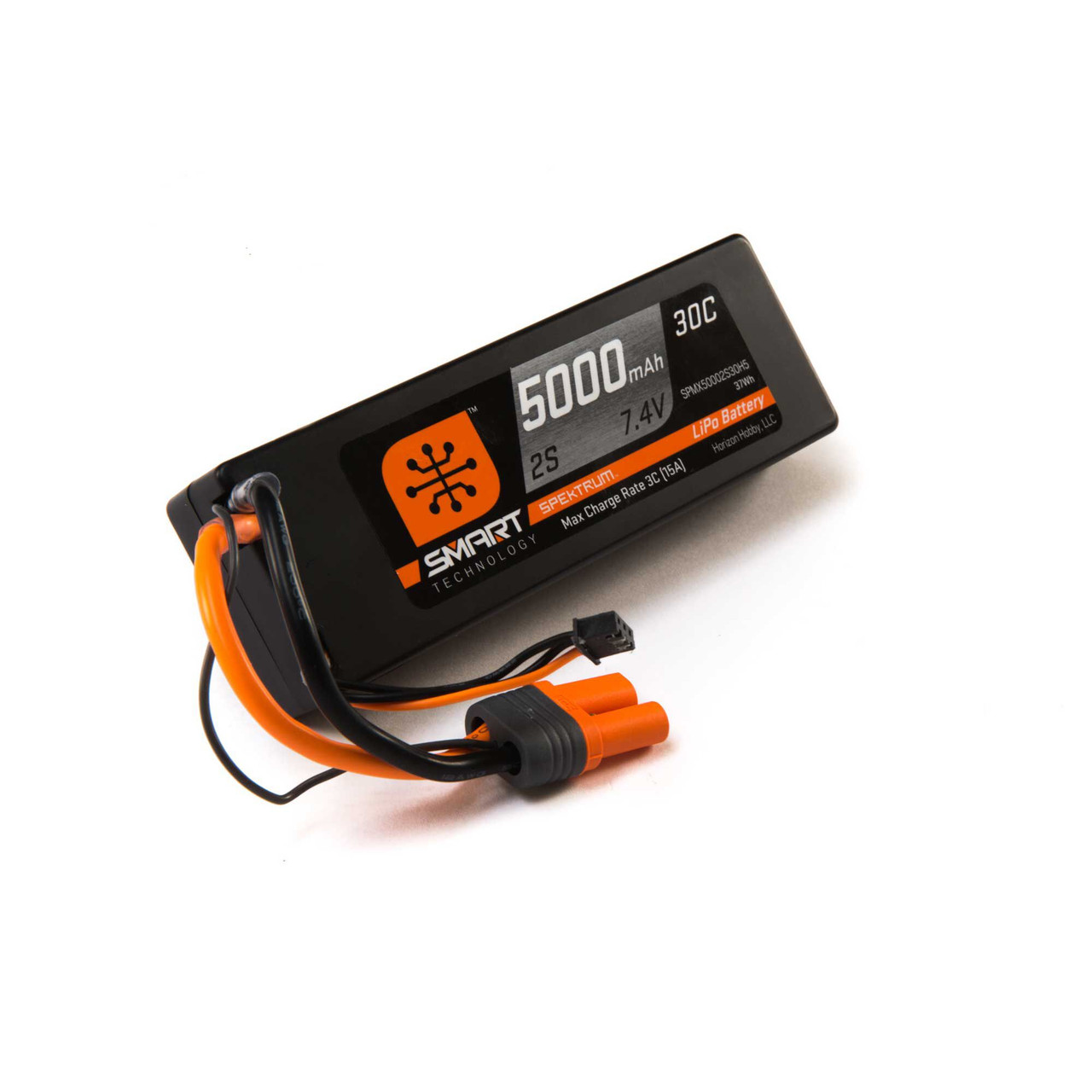 Spektrum 7.4V 5000mAh 2S 30C Smart Hardcase LiPo Battery: IC5 SPMX50002S30H5