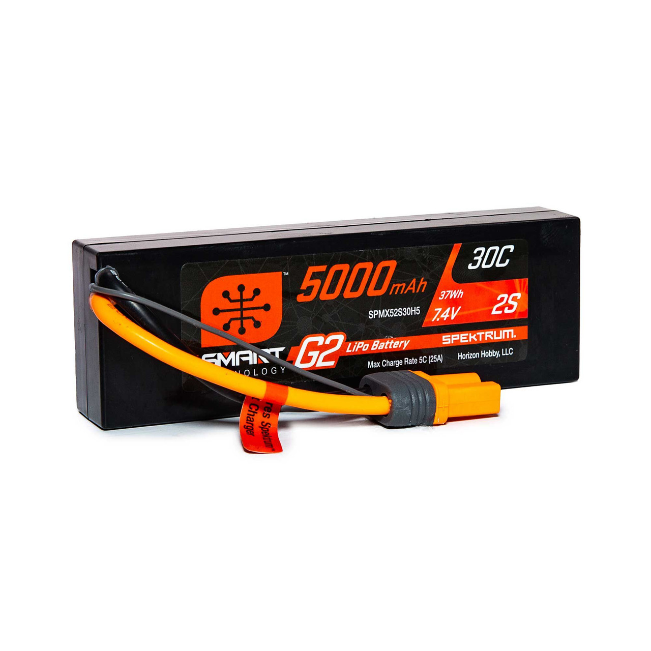7.4V 5000mAh 2S 30C Smart G2 Hardcase LiPo Battery: IC5 7.4V 5000mAh 2S 30C Smart G2 Hardcase LiPo Battery: IC5