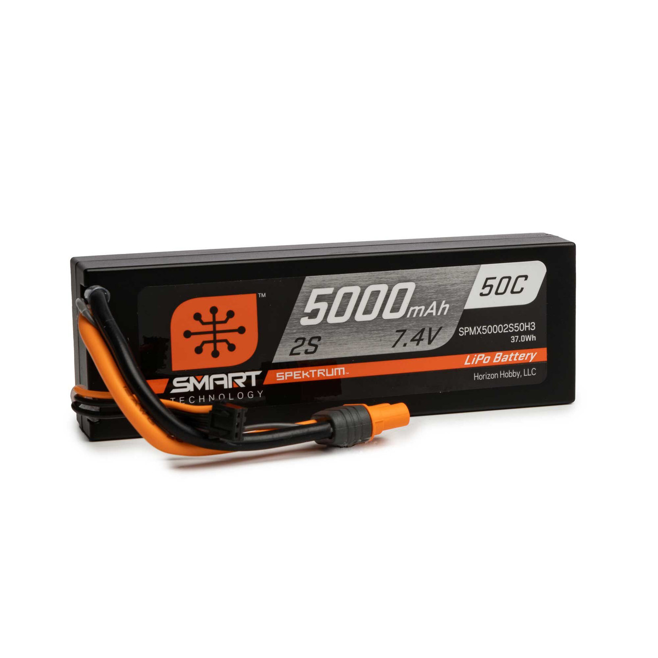 Spektrum 7.4V 5000mAh 2S 50C Smart Hardcase LiPo Battery: IC3 SPMX50002S50H3