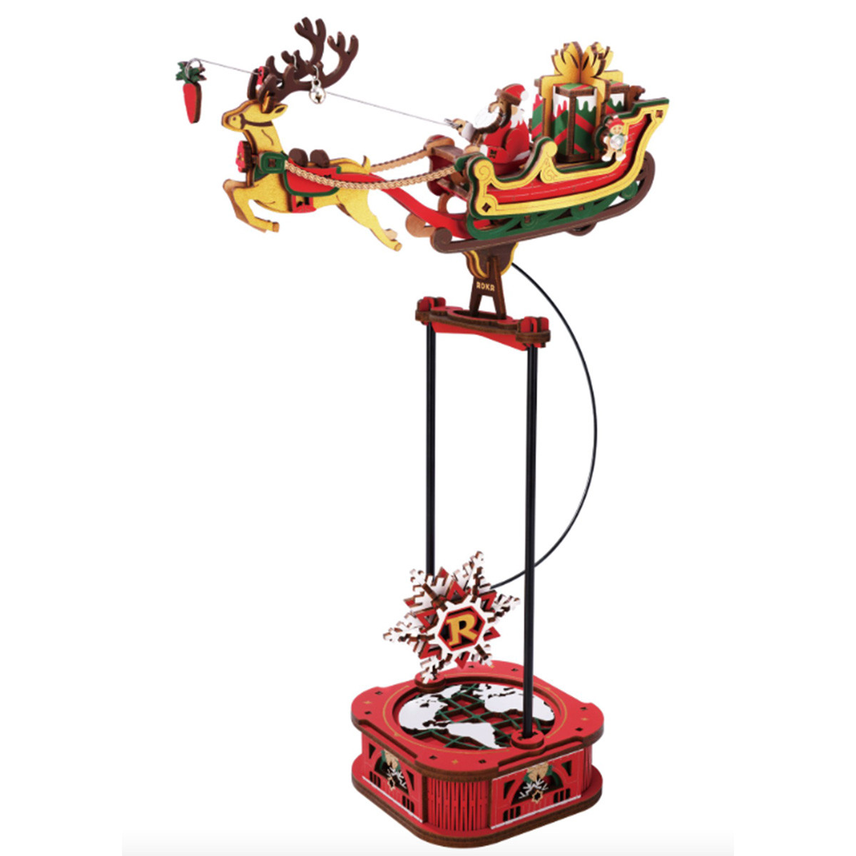 Robotime Santa On Sleigh Scale Model Vehicle ROEMCD05