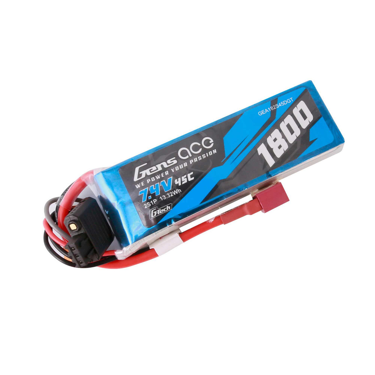 7.4V 1800mAh 2S 45C G-Tech Smart Lipo: Deans