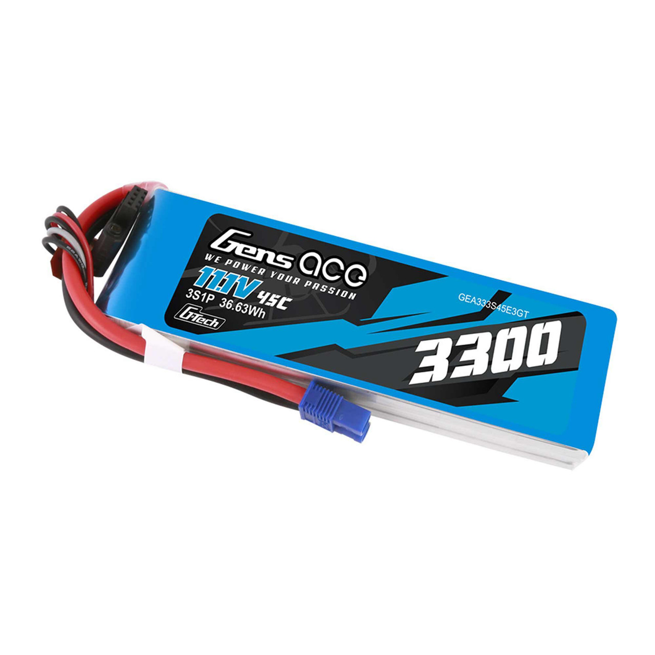 11.1V 3300mAh 3S 45C G-Tech Smart Lipo: EC3