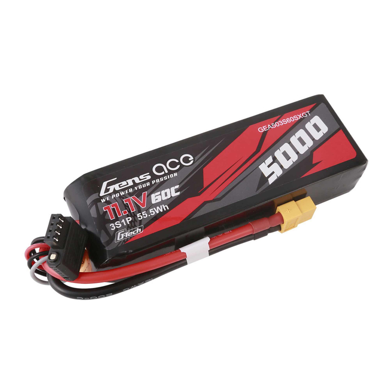 11.1V 5000mAh 3S 60C G-Tech Smart LiPo: XT60