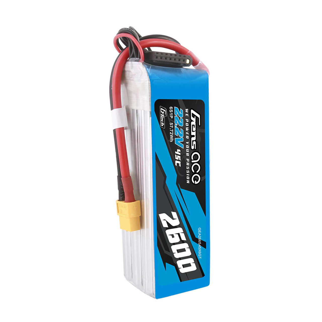 22.2V 2600mAh 6S 45C G-Tech Smart Lipo: XT60 GEA266S45X6GT