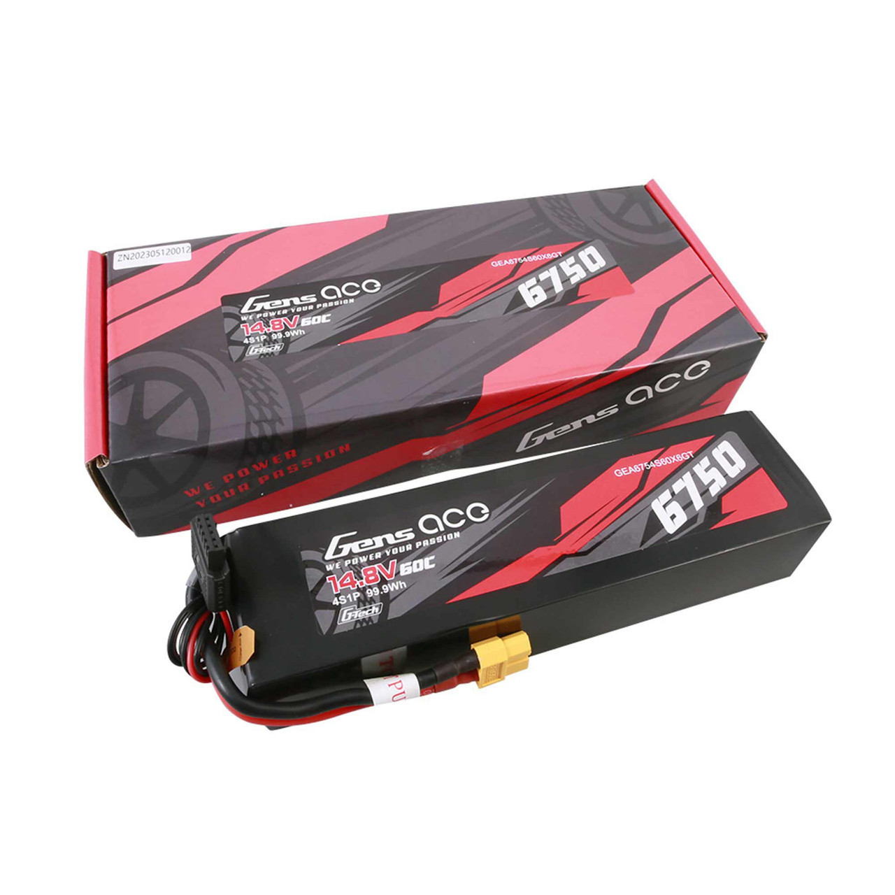 14.8V 6750mAh 4S 60C G-Tech Smart Lipo: XT60