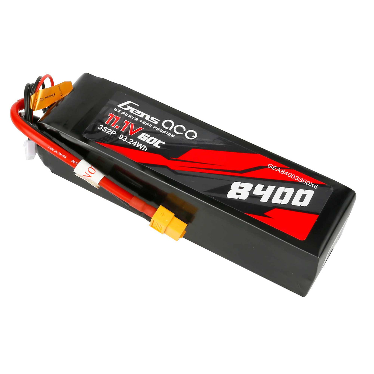 11.1V 8400 60C 3S2P, LiPo: XT60
