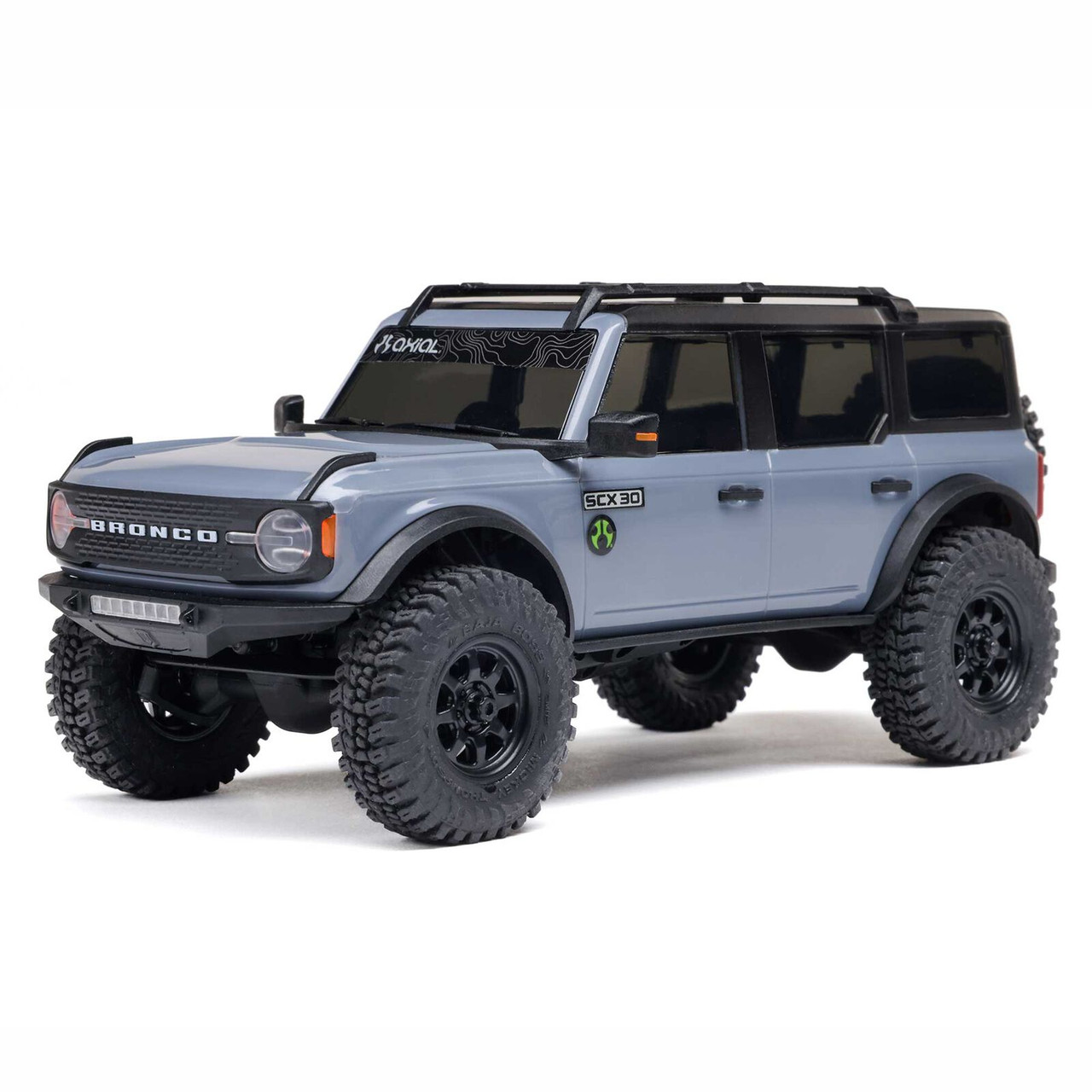 Axial 1/30 SCX30 Ford Bronco 4X4 RTR Brushed Rock Crawler (Battery & Charger Included), Gray