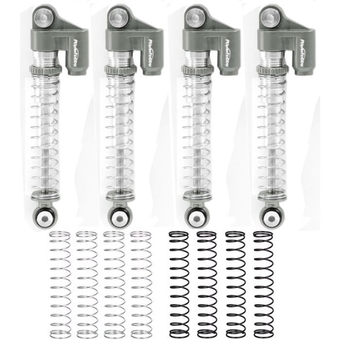 Power Hobby Power Hobby - Axial SCX24 Aluminum Threaded Long Travel Shocks Micro PHBPHSCX24021GREY