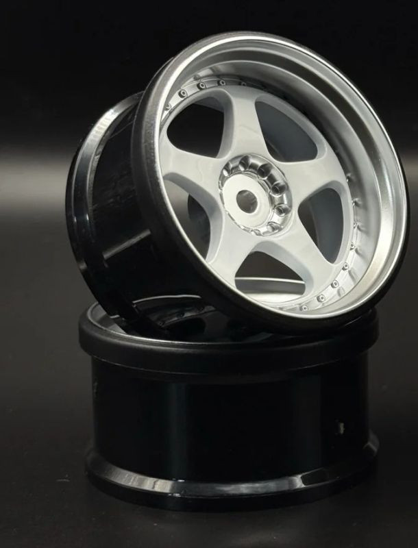 Scale Reflex - NIZ 5-Star Multipiece Style 1-10 White Rims, 6mm Offset