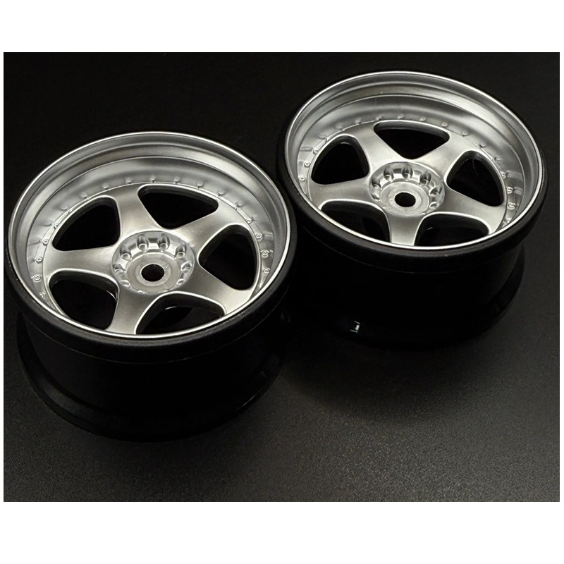 Scale Reflex - NIZ 5-Star Multipiece Style 1-10 Silver Rims, 6mm Offset