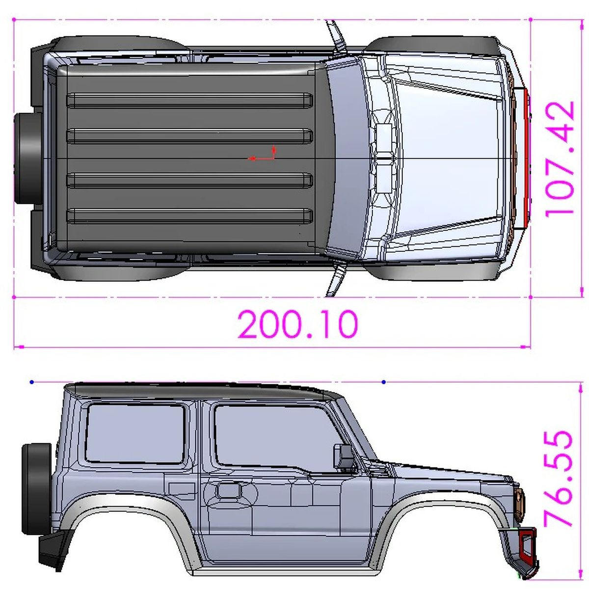 Carisma - MSA-1E Jimny JB74 Painted Body Set, Black