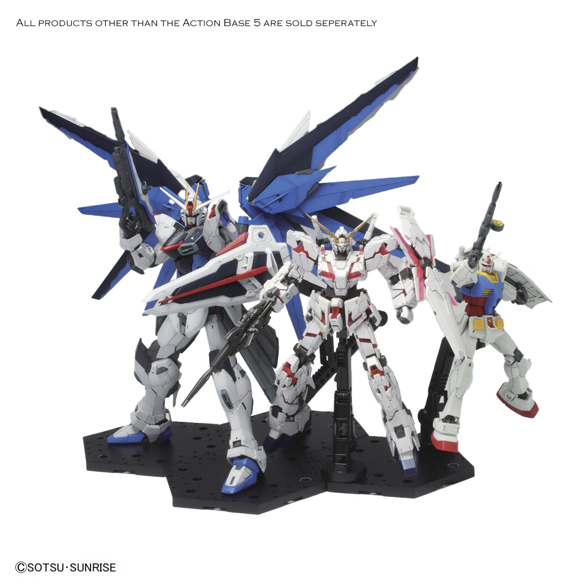 Black Action Base 5 Display Stand for 1/144 Scale Models