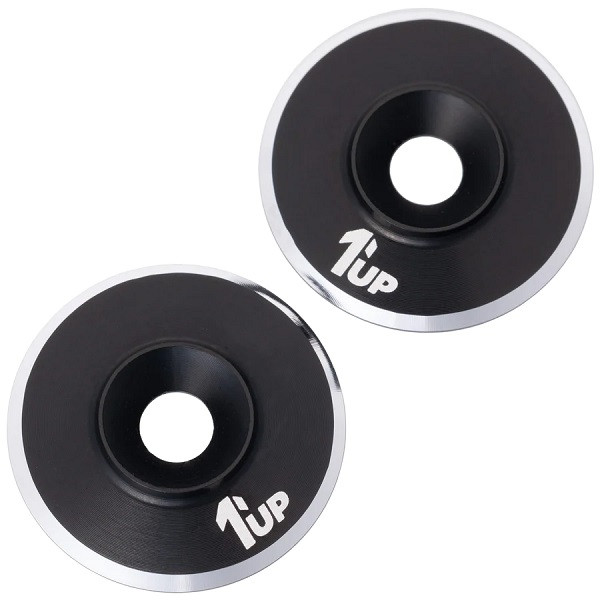 1UP Racing 7075 LowPro Wing Washers, M3, Black Shine, 2pcs 1UP820021