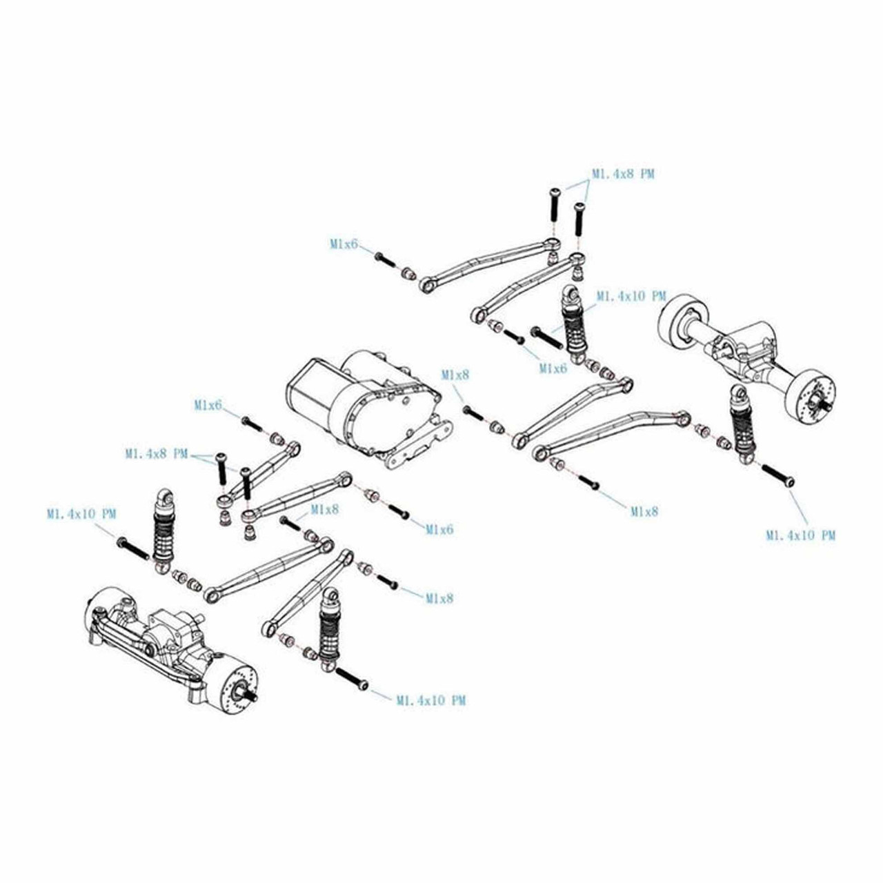 Brass No-Flex Link Set, 1/30 Axial SCX30