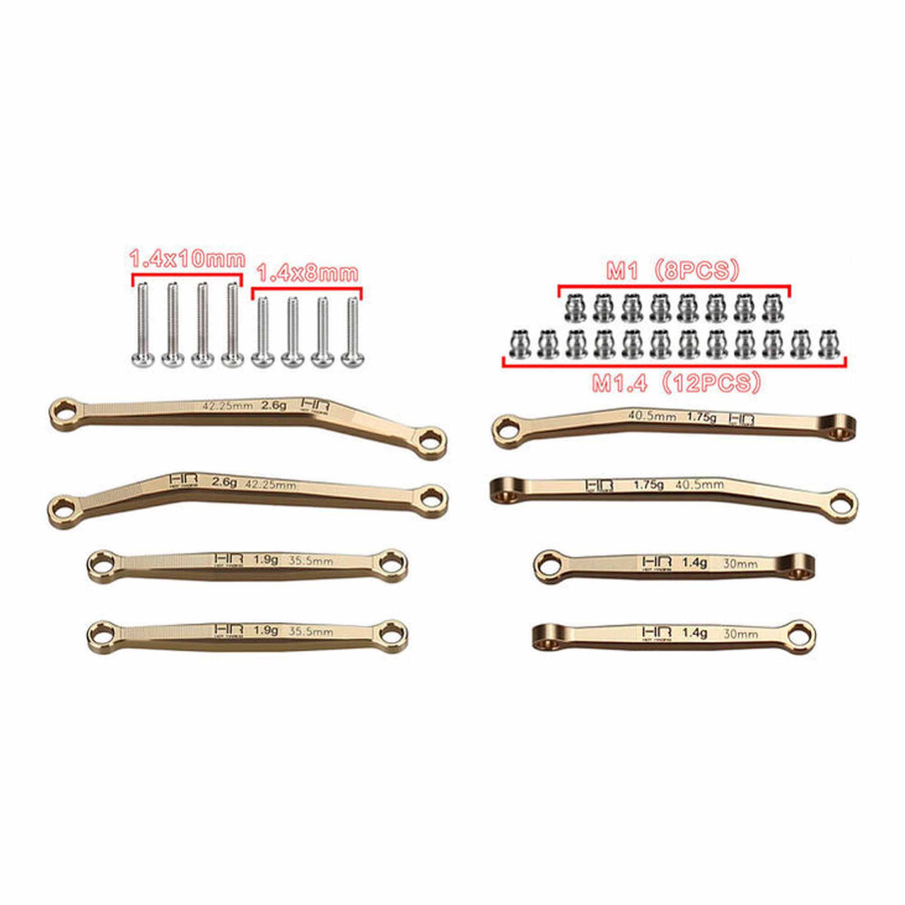 Brass No-Flex Link Set, 1/30 Axial SCX30
