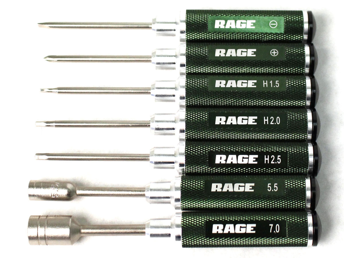 Rage R/C - Compact 7 Piece Machined Tool Set with Case
