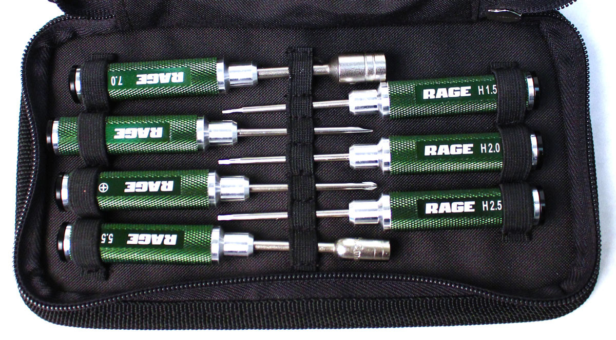 Rage R/C - Compact 7 Piece Machined Tool Set with Case