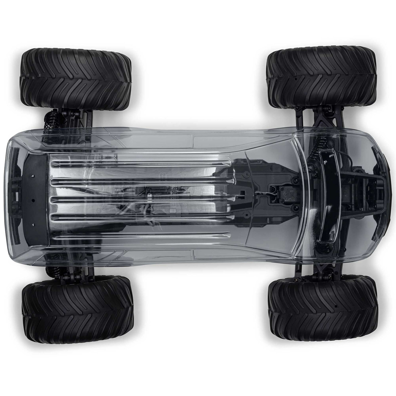 1/10 GORGON 2WD RTA Kit Brushed Monster Truck (Battery & Charger Included), Clear