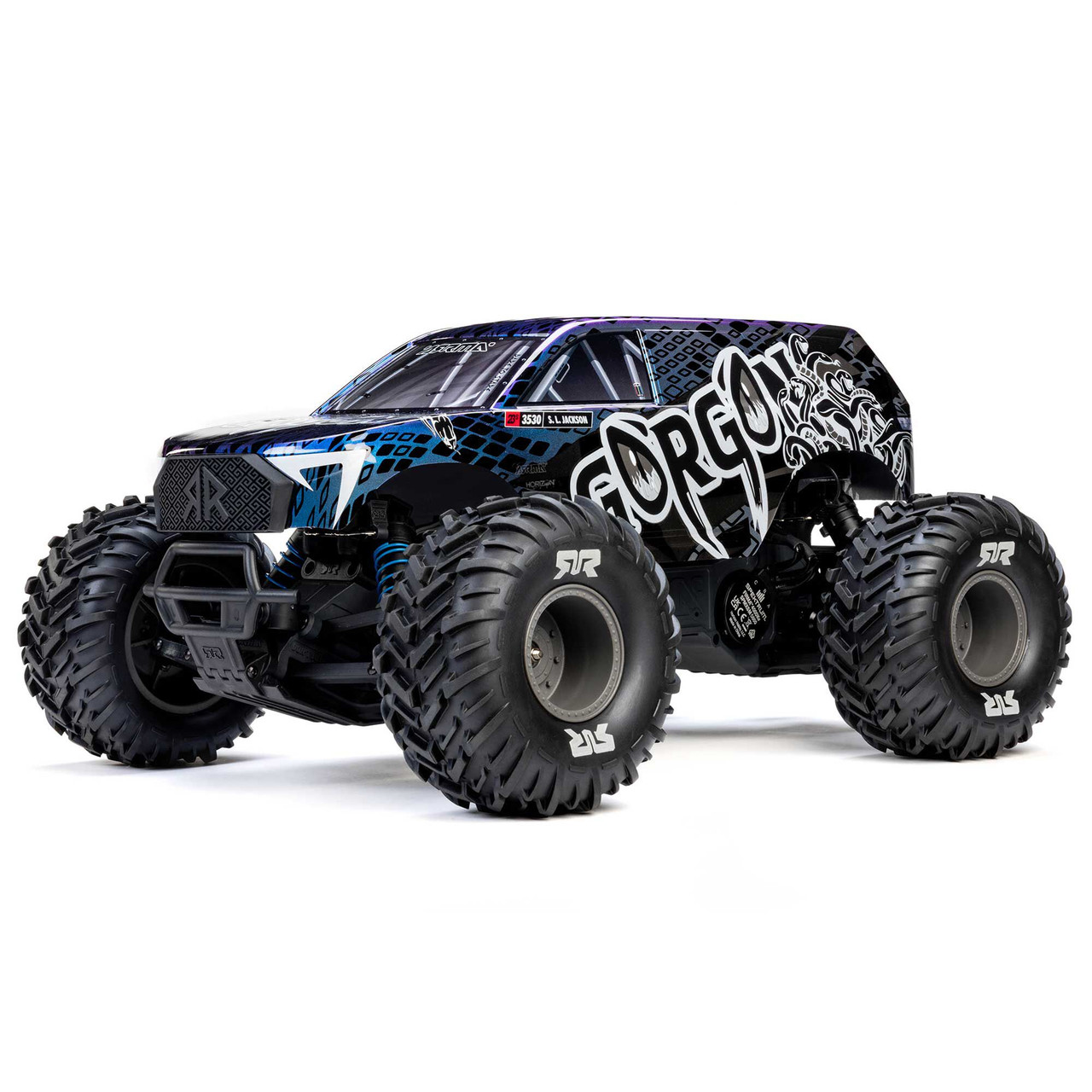 1/10 GORGON 223S 2WD RTR Brushless Monster Truck, Blue/Black