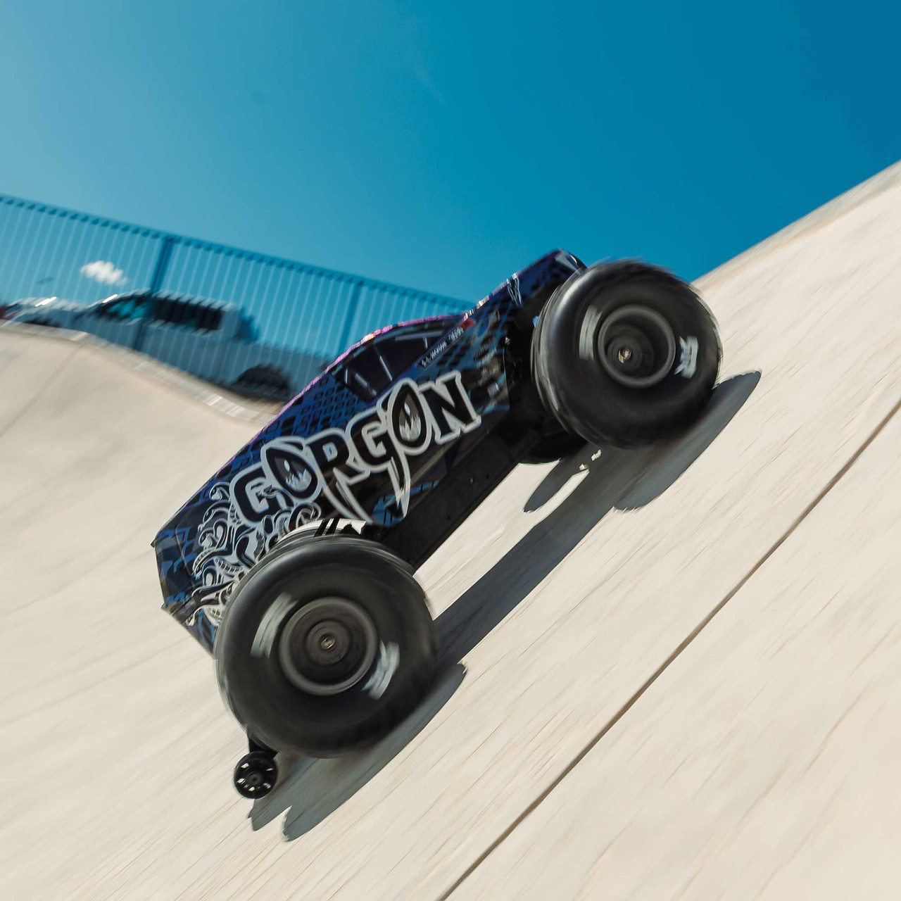 1/10 GORGON 223S 2WD RTR Brushless Monster Truck, Blue/Black