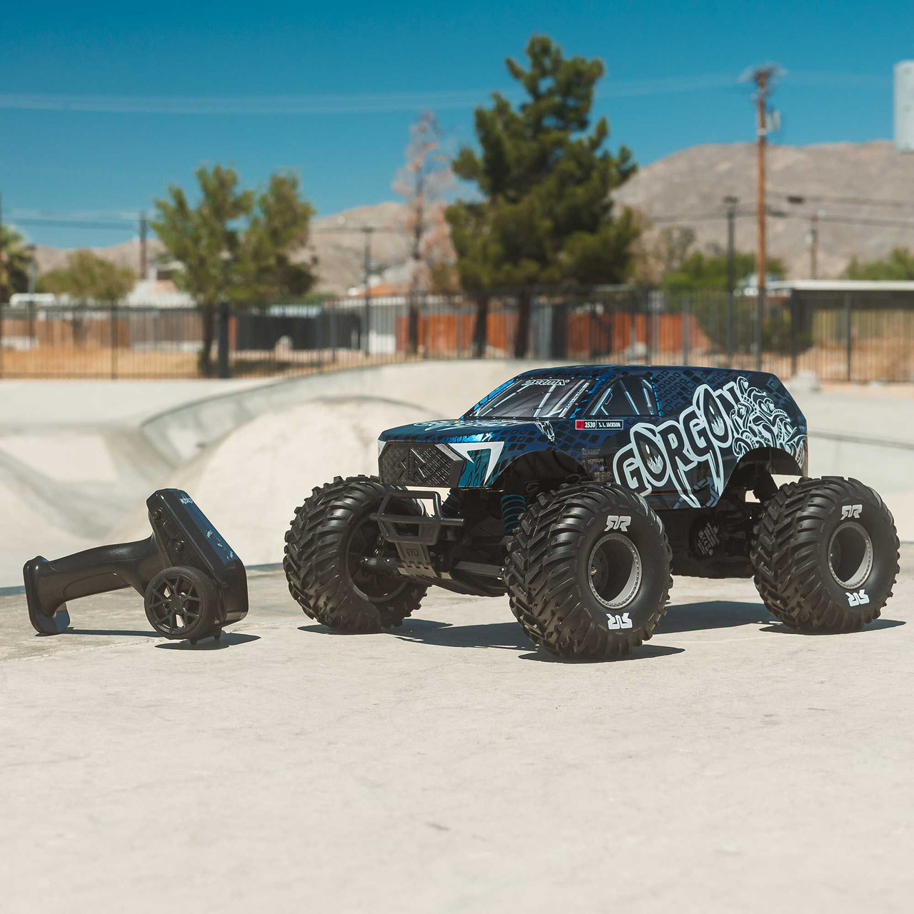 1/10 GORGON 223S 2WD RTR Brushless Monster Truck, Blue/Black