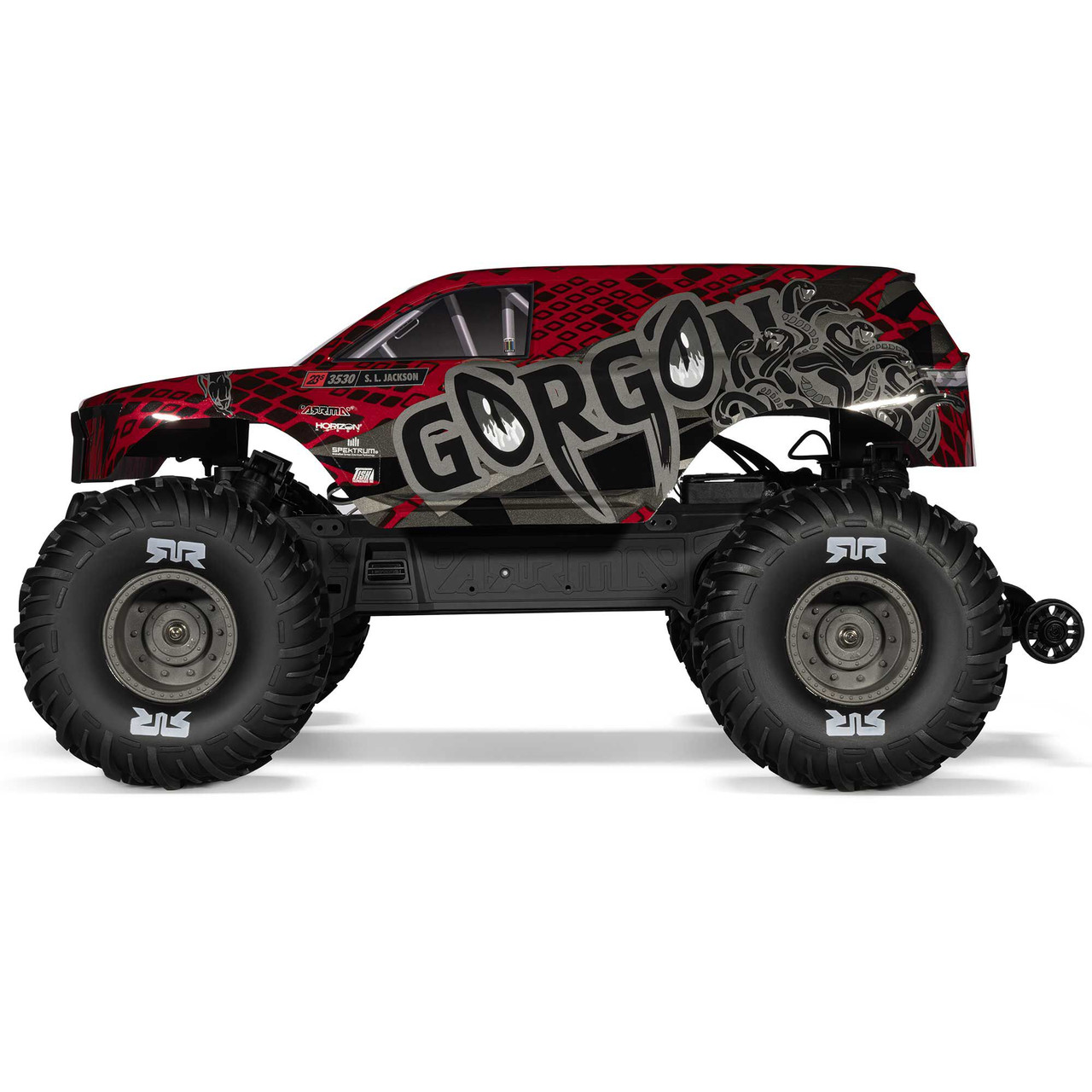 1/10 GORGON 223S 2WD RTR Brushless Monster Truck, Red/Black