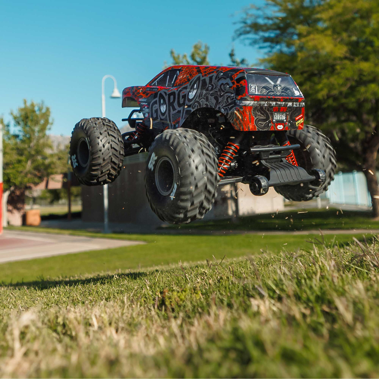 1/10 GORGON 223S 2WD RTR Brushless Monster Truck, Red/Black