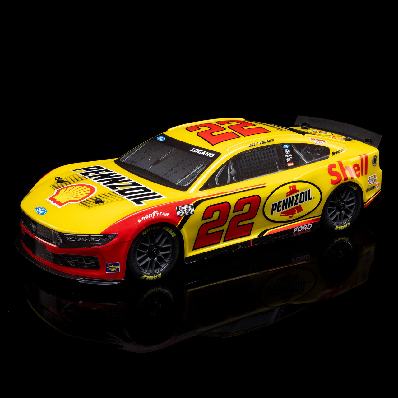 1/12 NASCAR RC Race Car Joey Logano No. 22 Shell 2025 Ford Mustang 2S AWD RTR Brushed On-Road (Battery & Charger Included)