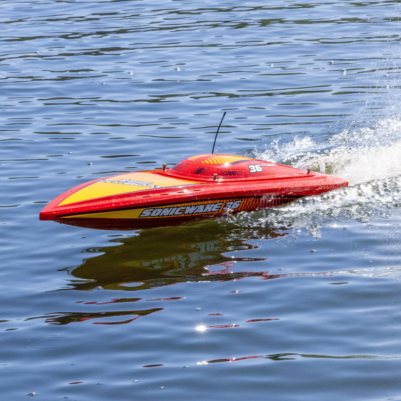 Sonicwake 36" V3 Self-Righting V-Hull Boat RTR, Red
