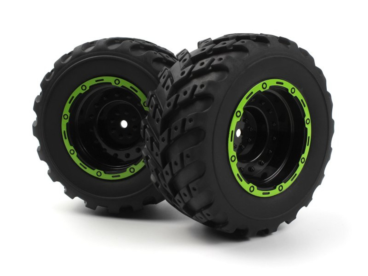 BlackZon Smyter MT Wheels/Tires Assembled (Black/Green) BZN540181