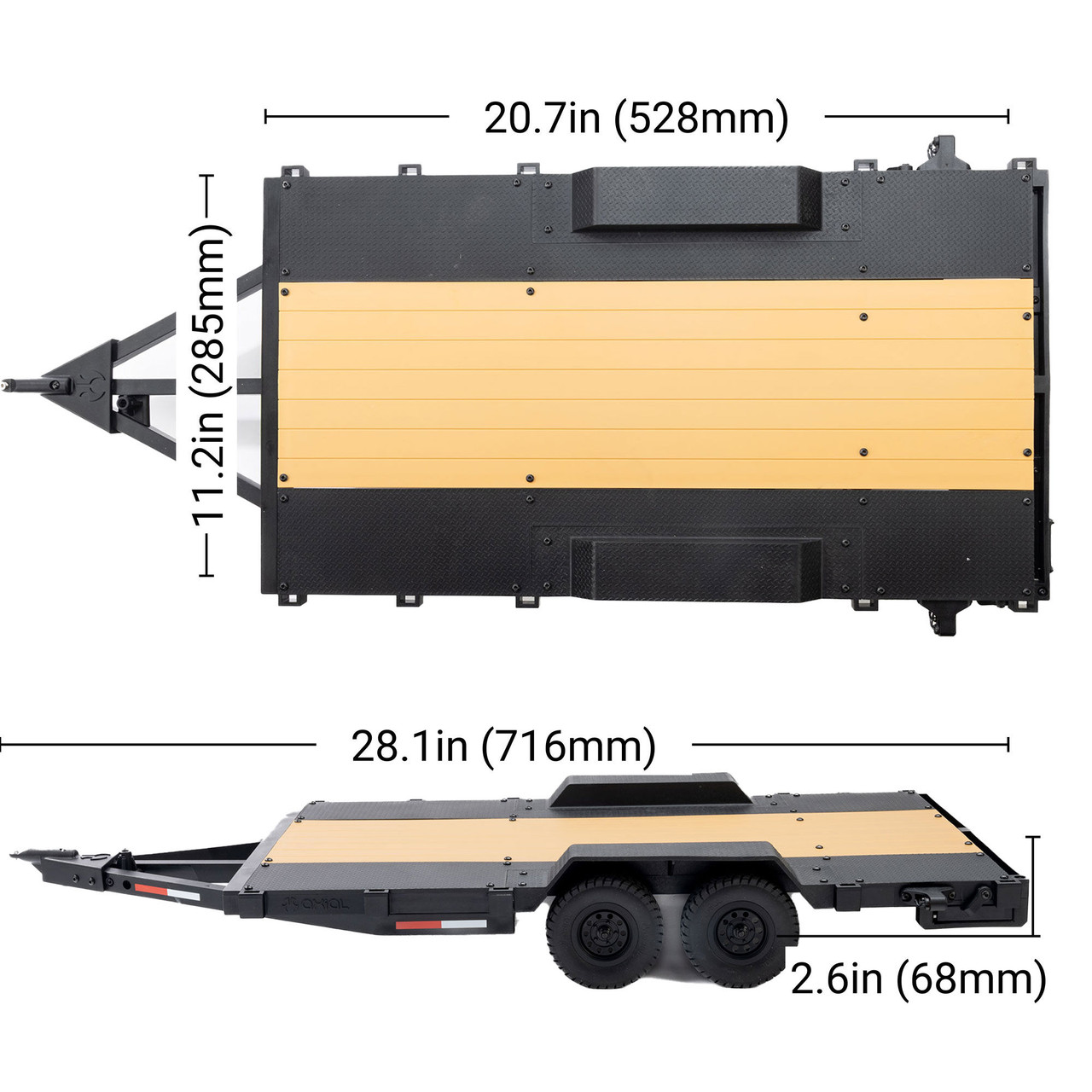 1/10 SCX10 Flat Bed Vehicle Trailer