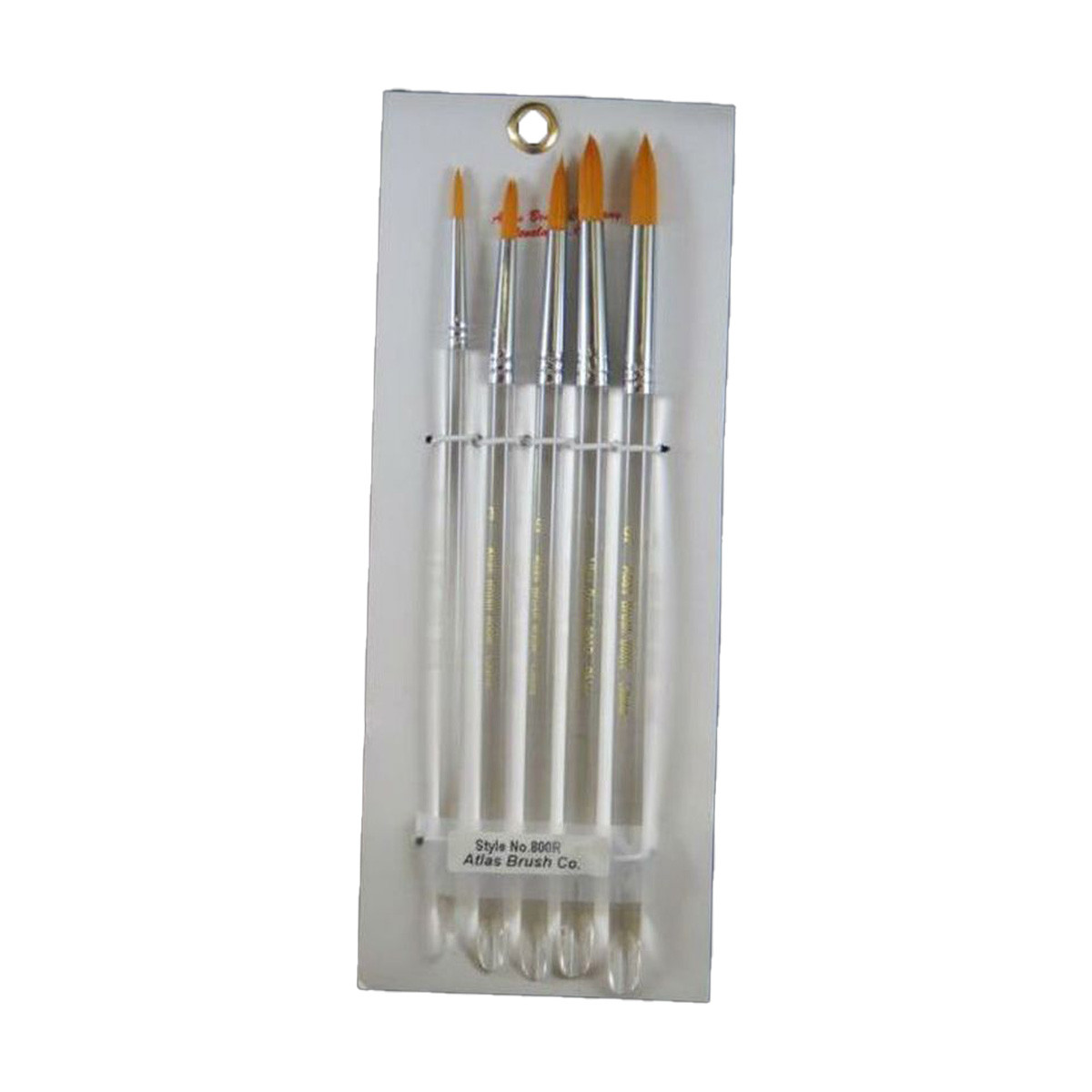 Atlas Brushes Golden Taklon Brush Set in 5 Sizes 9, 7, 5, 3, 1 ABS800R