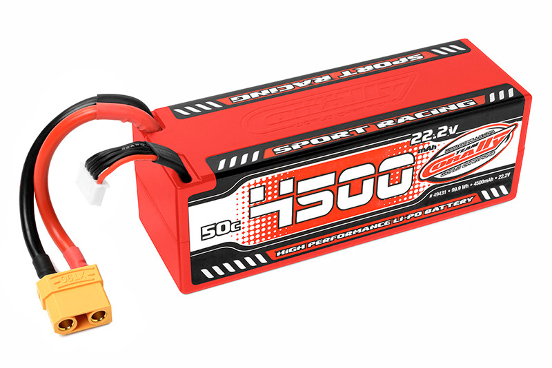 Corally 4500mAh 22.2v 6S 50C Hardcase Sport Racing LiPo Battery with COR49431