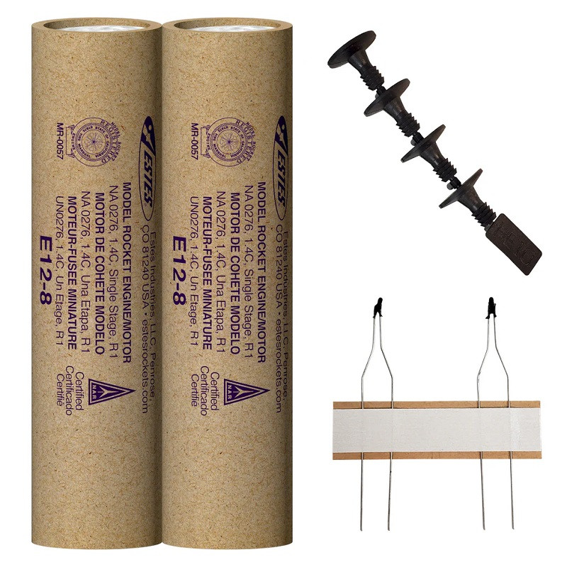 E12-8 Model Rocket Engines, (3pk)