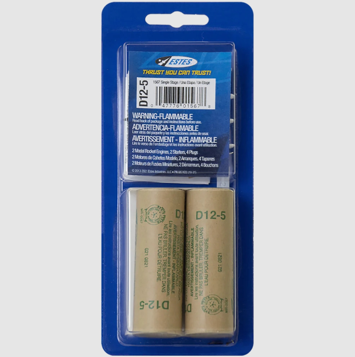 Estes Rockets D12-5 Model Rocket Engines (2pk) EST10028