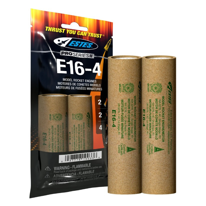 E16-4 29mm Model Rocket Engines (2pk)