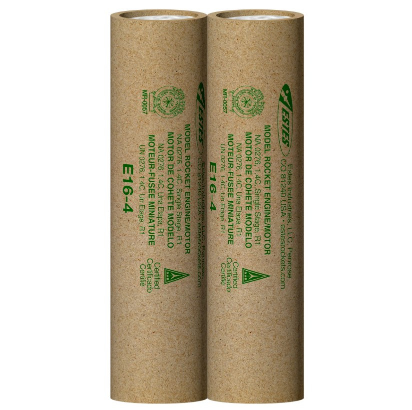 E16-4 29mm Model Rocket Engines (2pk)