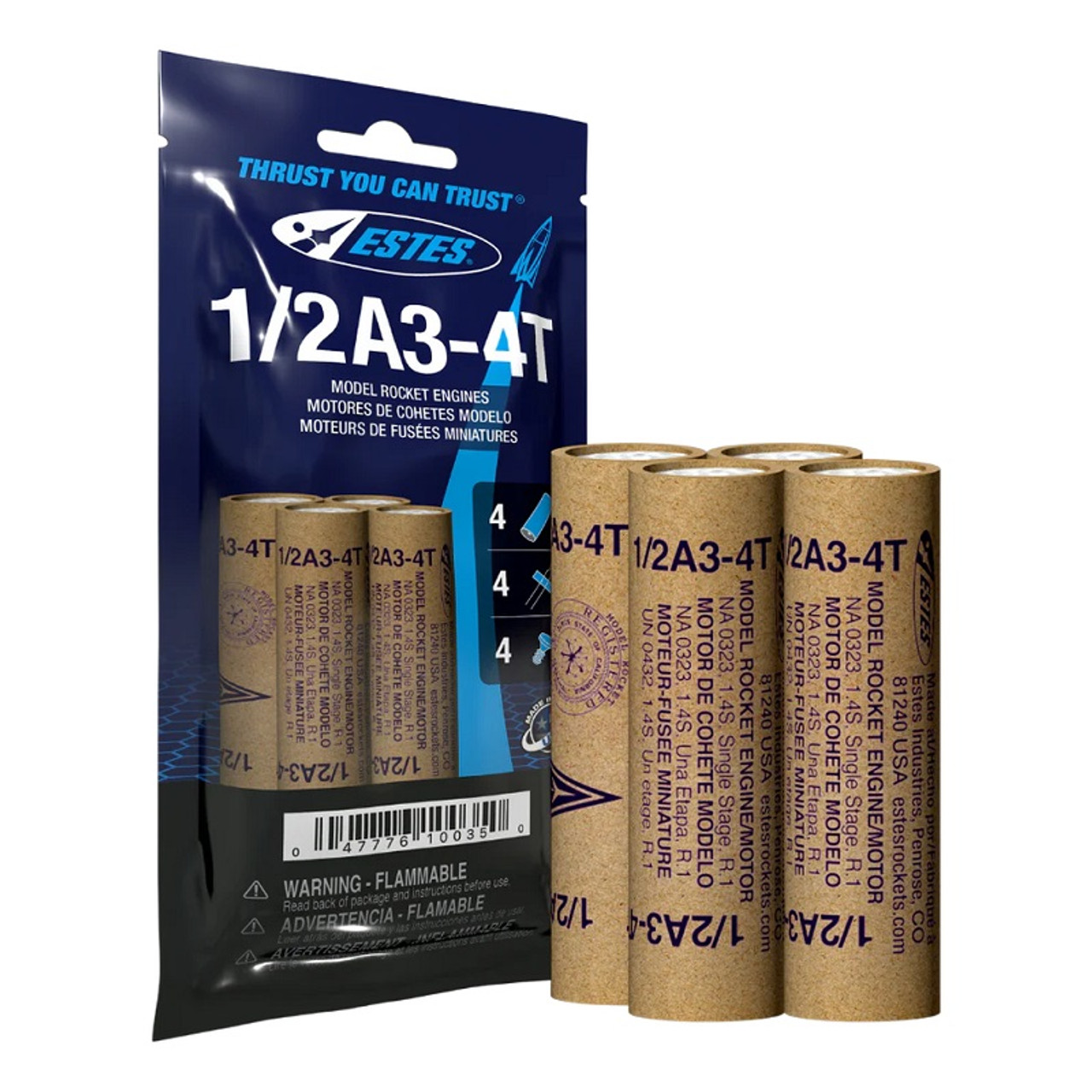 1/2A3-4T Model Rocket Engines, (4pk) 1/2A3-4T Model Rocket Engines, (4pk)