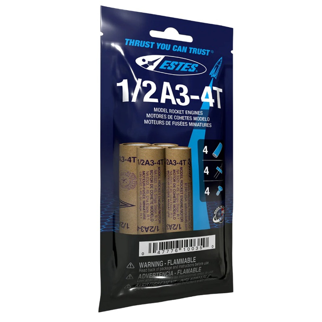 1/2A3-4T Model Rocket Engines, (4pk) 1/2A3-4T Model Rocket Engines, (4pk)