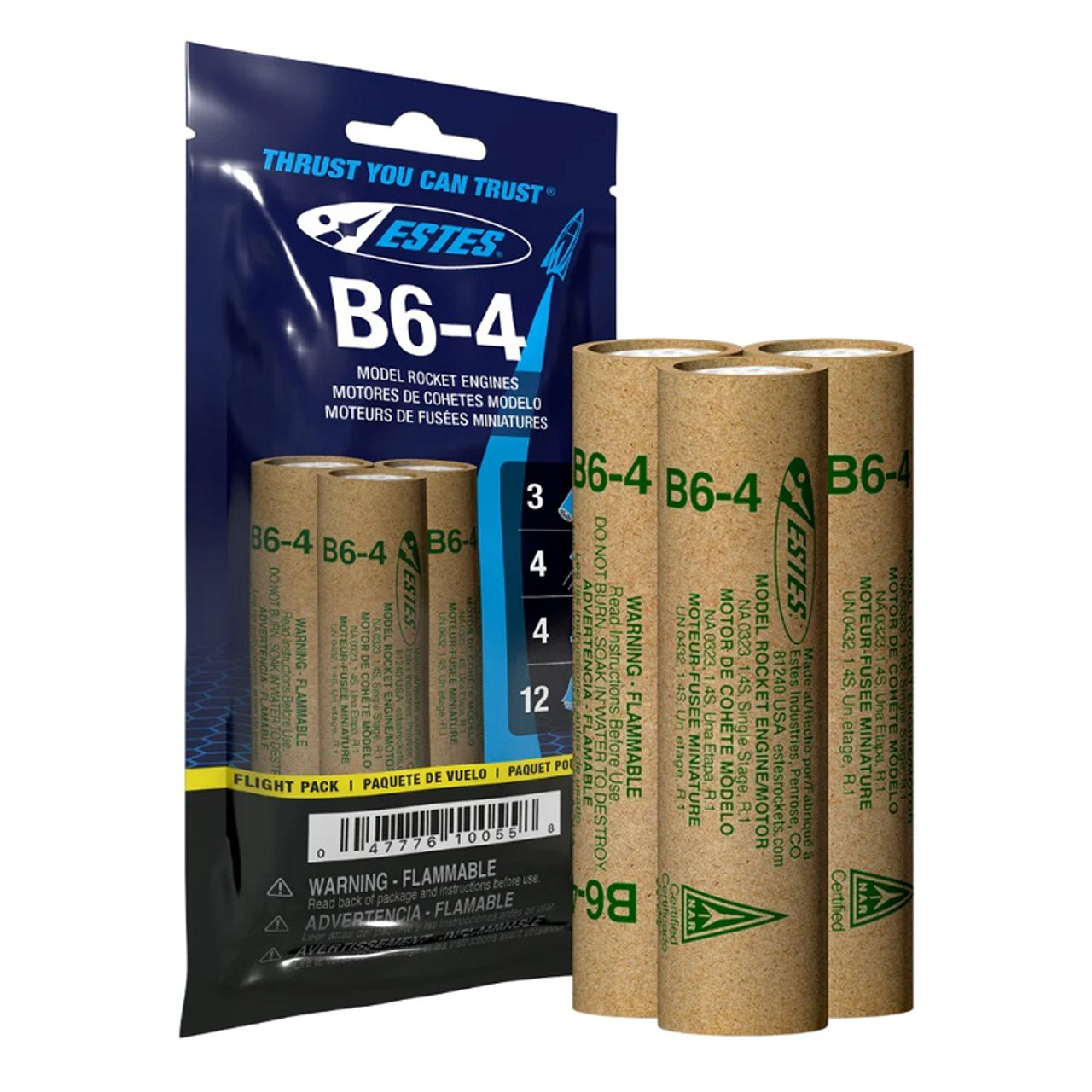 B6-4 Model Rocket Engine FP (Flight Pack) B6-4 Model Rocket Engine FP (Flight Pack)