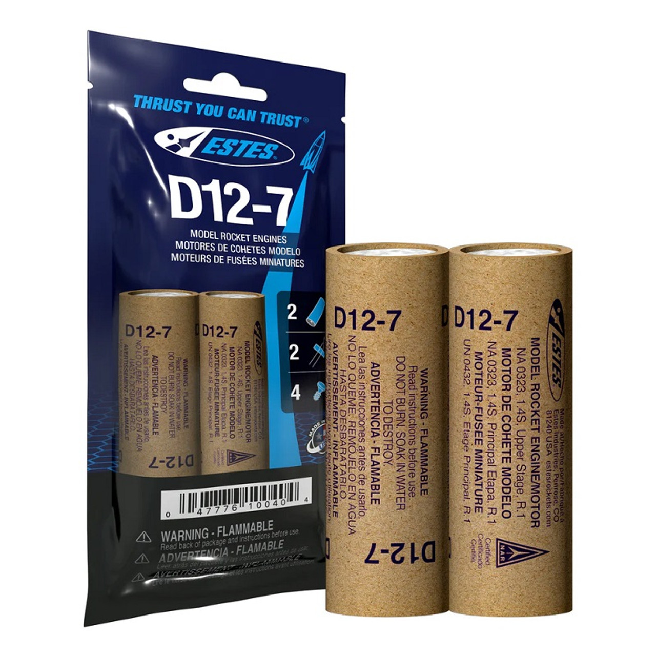 D12-7 Model Rocket Engines, (2pk) D12-7 Model Rocket Engines, (2pk)