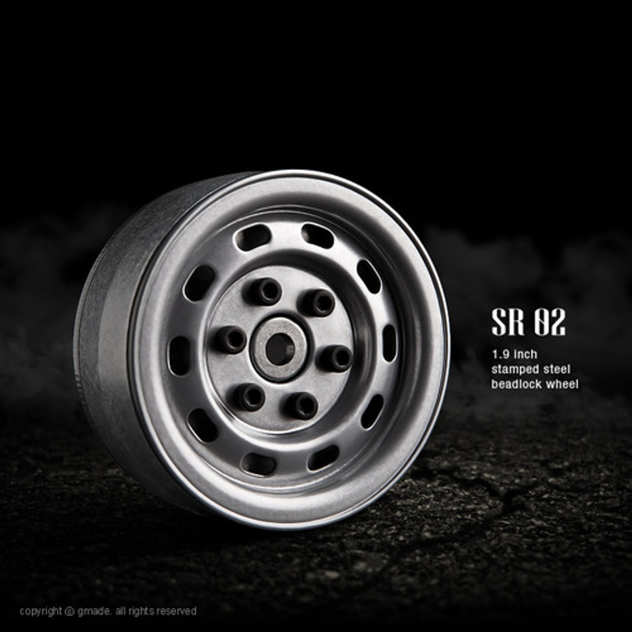 1.9 SR02 Beadlock Wheels (Semigloss Silver) (2) 1.9 SR02 Beadlock Wheels (Semigloss Silver) (2)