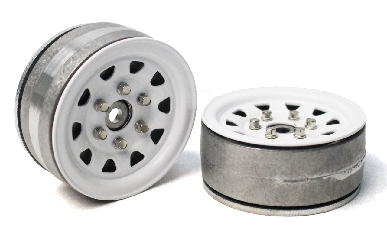 Gmade 1.9 SR04 Beadlock Wheels (Gloss White) (2) GMA70496