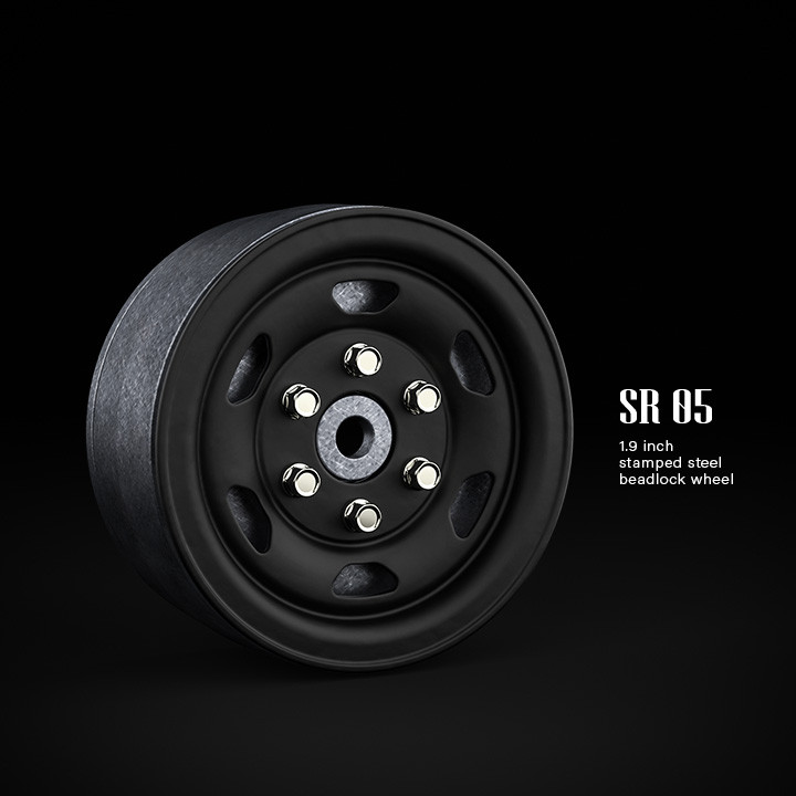 Gmade 1.9 SR05 Beadlock Wheels (Matt Black) (2) GMA70504