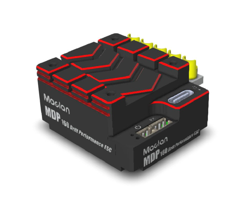Maclan Racing MDP 160 Drift Performance ESC, (Black/Red) HADMCL2021